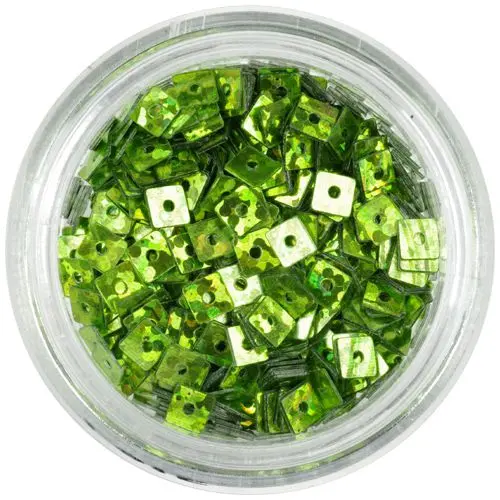 Hologramski kvadratki z luknjico - svetlo zeleni