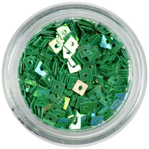 Okrasni kvadratki z luknjico - smaragdno zeleni