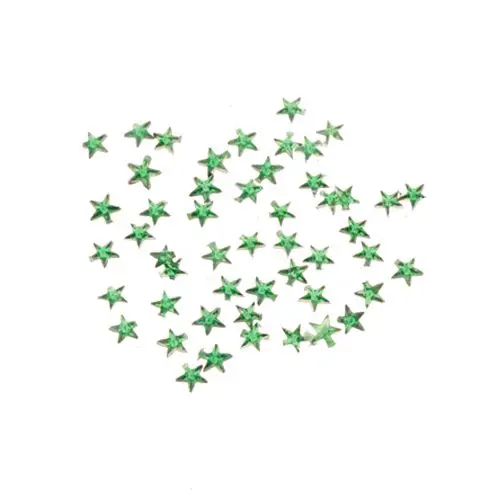 Dekoracija za nohte - svetlo zeleni kamenčki, zvezdice