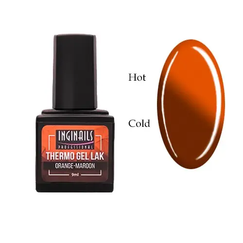 Barvni termo gel lak Inginails Professional - Orange-Maroon