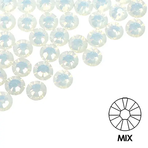 Okrasni kamenčki za nohte - MIX - bela barva, 100 kos