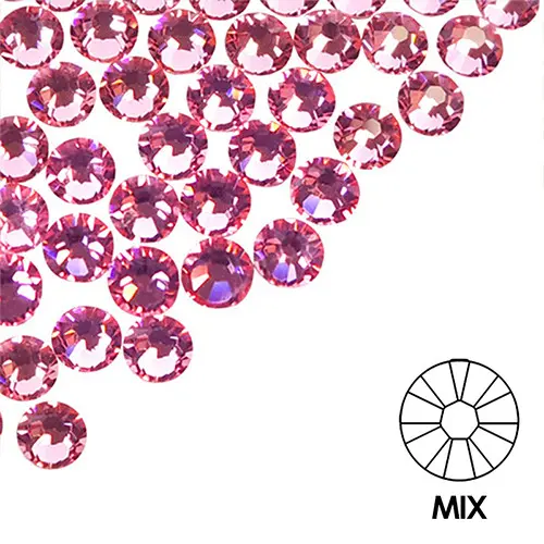 Okrasni kamenčki za nohte - MIX - temno roza barva, 100 kos