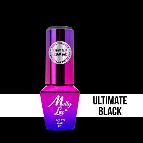 UV/LED Gel lak za nohte MOLLY LAC – Ultimate Black, 10 ml