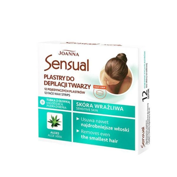 Joanna Sensual Aloes depilacijski obliži za obraz, 12 kosov