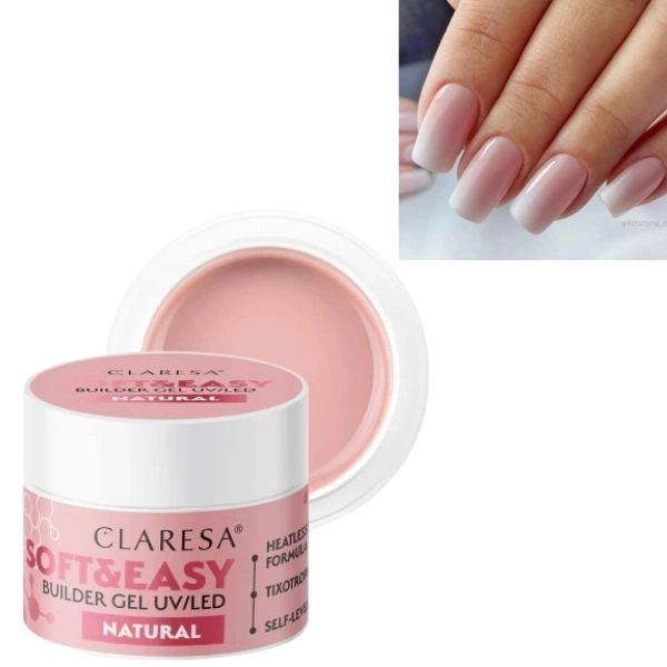 Claresa SOFT&EASY UV/LED builder gel - Natural, 45g
