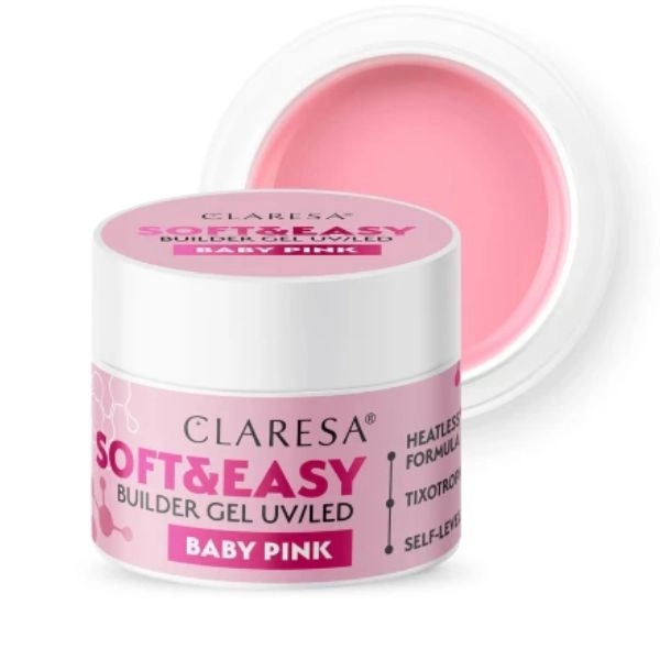 Claresa SOFT&EASY UV/LED builder gel - Baby Pink, 45g