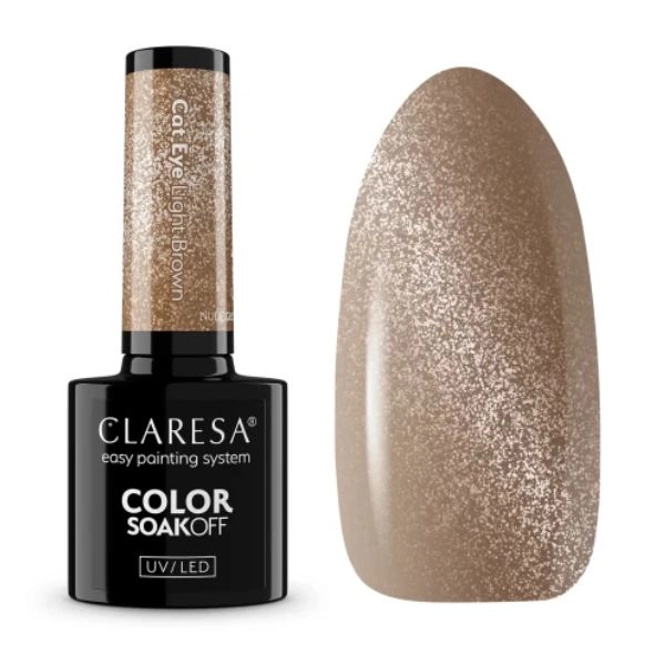 Claresa UV/LED Color Soak Off - Nude Glow Cat Eye - Light Brown, 5g