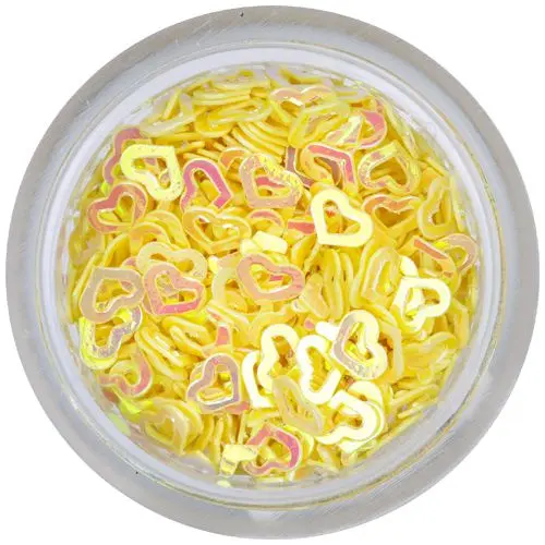 Bleščeči okraski za nohte - rumena srca