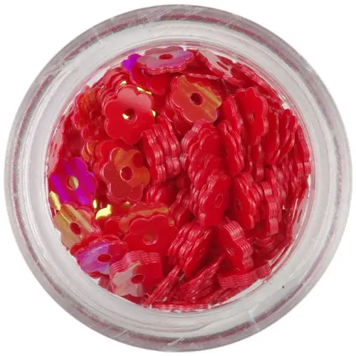 Rdeča dekoracija - rožice z luknjo