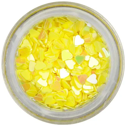 Konfeti za dekoracijo nohtov - rumeni srčki