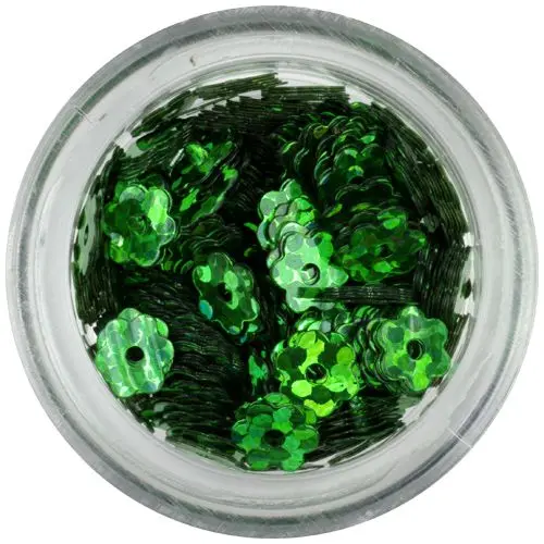 Temno zelena dekoracija - rožice z luknjo