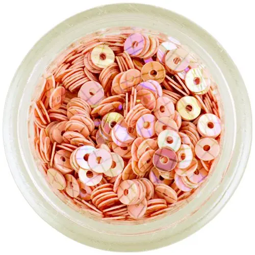 Svetlo rožnati ploščati diski za okraševanje nohtov s črnimi črtami