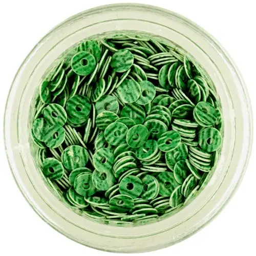 Okrogli bleščeči diski - zeleni s temno zelenimi črtami