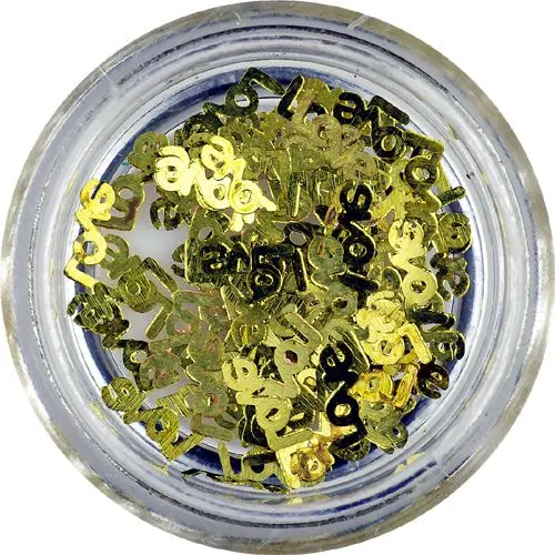 Pozlačeni ploščati okraski - Love