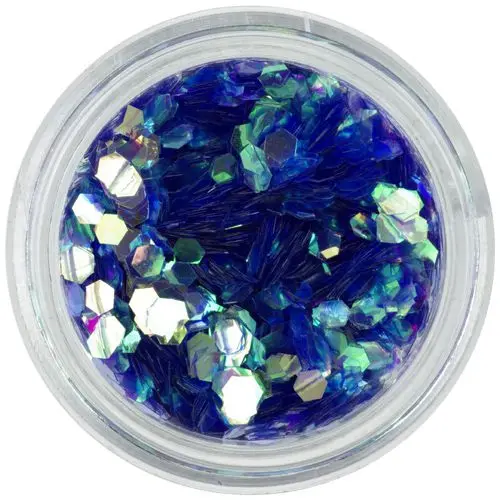 Turkizni šestkotniki za okraševanje nohtov - elementi za konice aqua