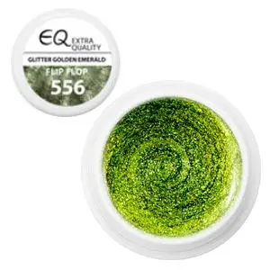 Barvni UV-gel za nohte 5g – 556 Flip Flop - Glitter Golden Emerald