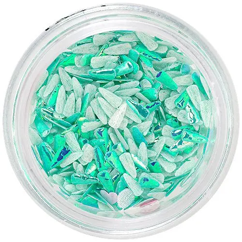 Okraski za nohte - svetlo zelene okrasne kaplje iz blaga