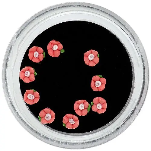 Rožnati okraski za nohte - akrilne cvetlice