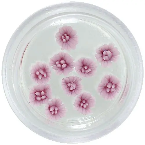 Svetlo vijolične akrilne cvetlice za okraševanje nohtov