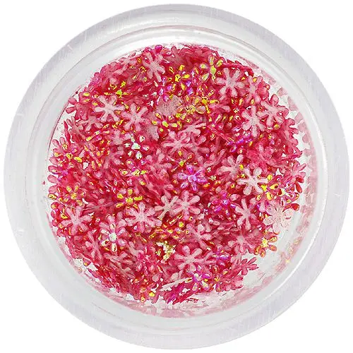 Nail art dekoracija - rdeče rožice iz blaga, majhne