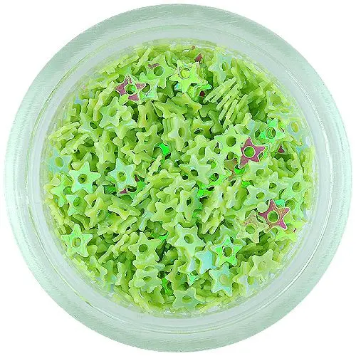 Nail art zvezdice z luknjo - zelene