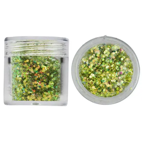 Šestkotniki v prahu iz bleščic, 1 mm - olivno zelena, 10 g