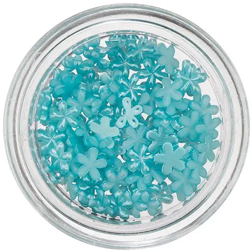 Bisernati okraski v obliki cvetlic - turkizno modri