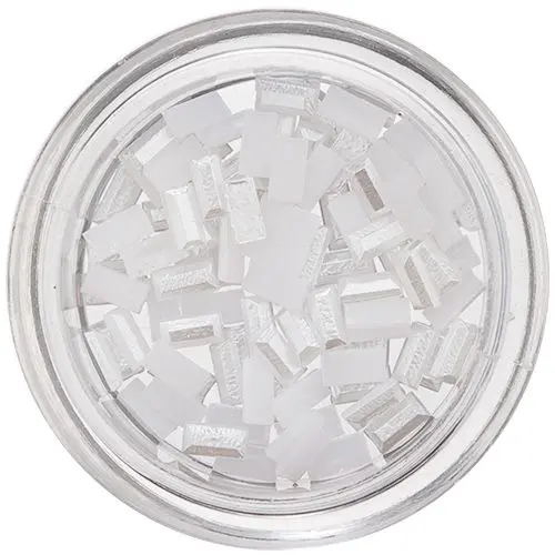 Lesketajoči pravokotniki za nohte - beli