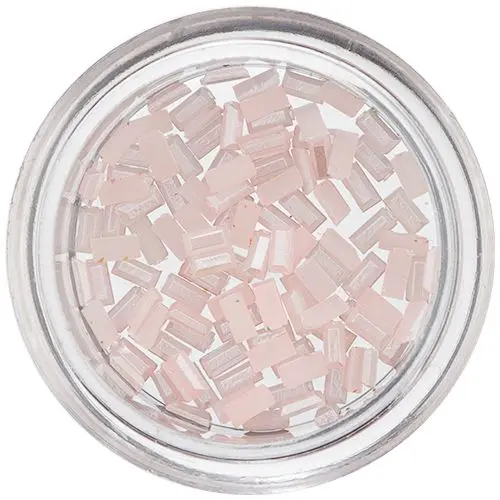 Bisernati okraski pravokotne oblike - nežno rožnati