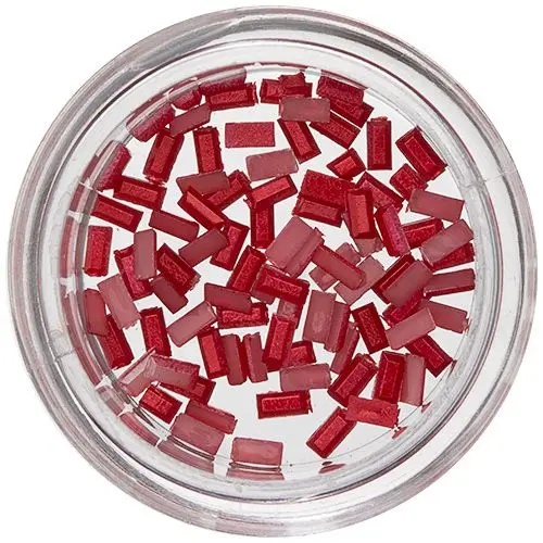 Pravokotniki za okraševanje nohtov - rdeči z bisernatim sijajem