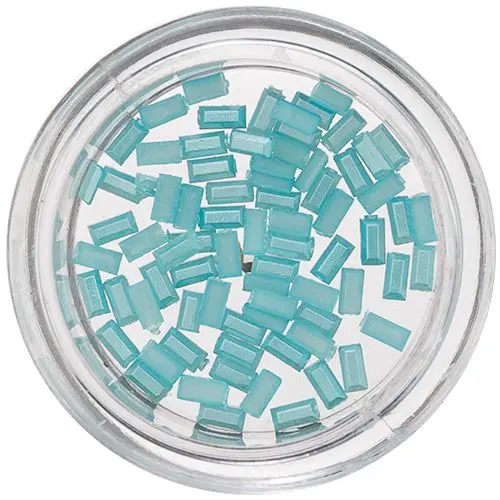 Lesketajoči okraski v obliki pravokotnikov - turkizno modri