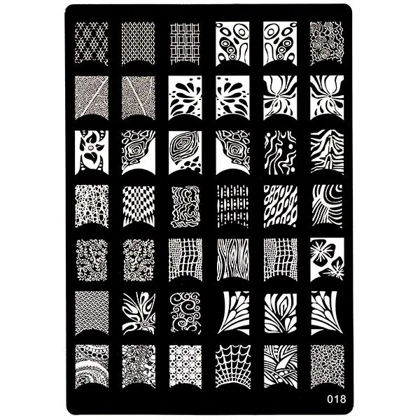 XL šablona za okrasno štempljanje nohtov - 018